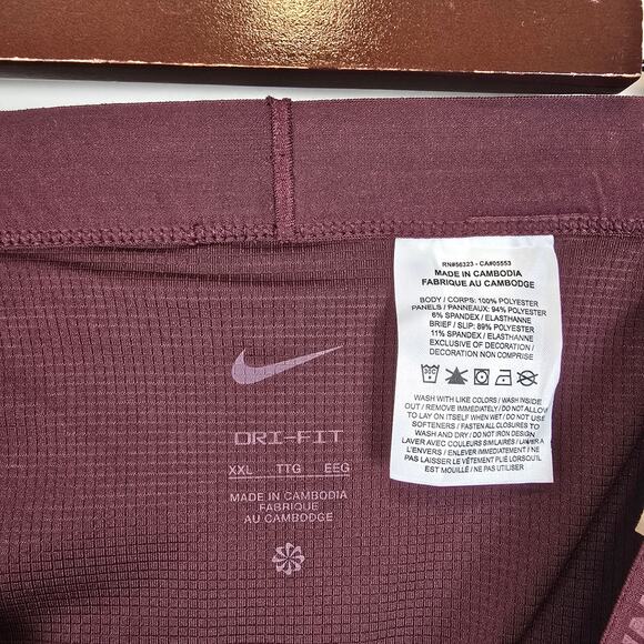 Nike Stride Mens Size XXL Dri-FIT 5" Brief Lined 1 Running Shorts Burgundy Crush - Picture 2 of 4